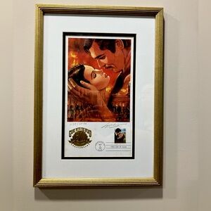 Gone With the Wind 50th Anniversary Print Signed  w 1st Day Issue Stamp
